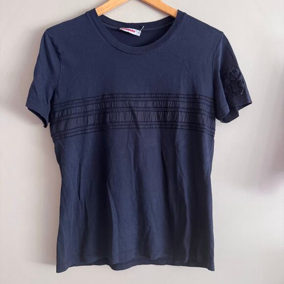 Prada Navy Blue Short Sleeve Cotton T Shirt Size Large - Picture 1 of 6